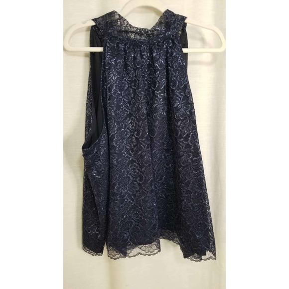J. Crew Tops - New! Navy Shimmery J Crew Women's Navy Lace Halter Dressy Tank Size 3x